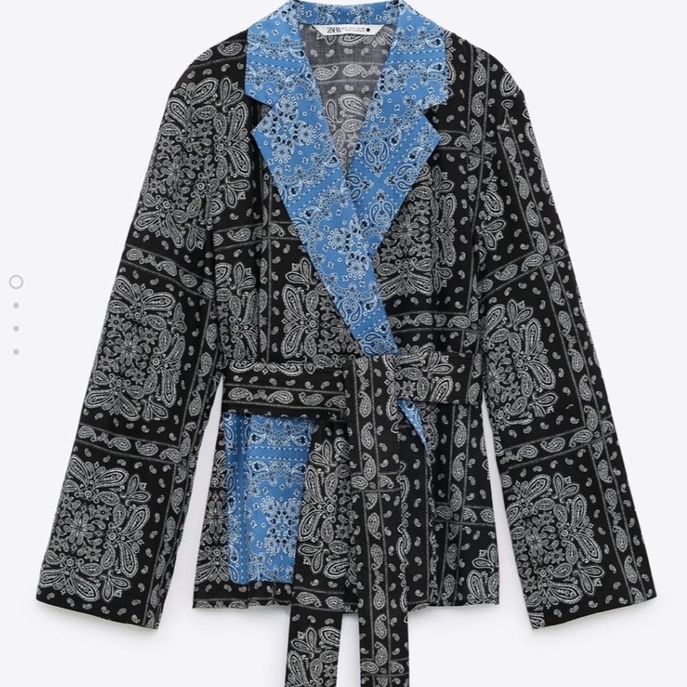 ZARA PAISLEY PRINTED WRAP BLOUSE